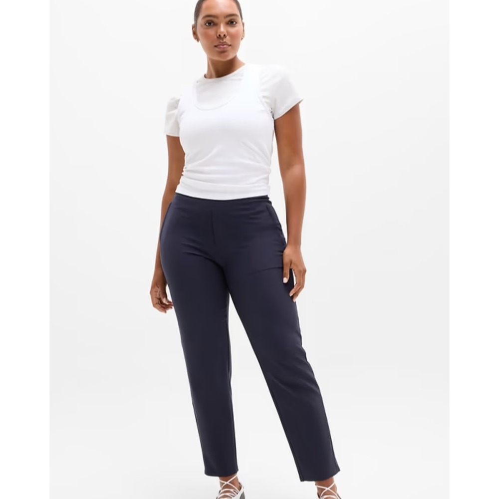 Athleta Endless High Rise Ankle Pants Navy Blue WMS 4